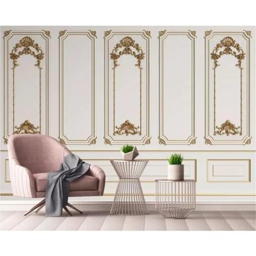 Beibehang Custom Any Size Mural Wallpaper 3D Embossed door frame plaster European style mural Living Room Office 3d Wallpaper