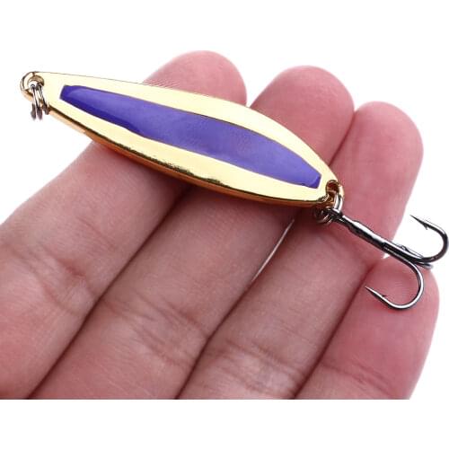5.5CM-11.6G Sequined Silver Spinner Spoon Lure Fishing Hard Baits Wobblers