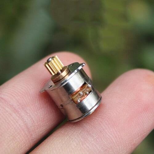 5PCS Micro 10mm Stepper Motor 18 Degree with Copper Gear 13T 0.25 Modulus DC 3V 6V 2 Phase 4 Wire Line Stepper Motor DIY Camera