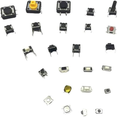 25 Values tactile Push Button Microsc Holder Assortment for Tv Electronics