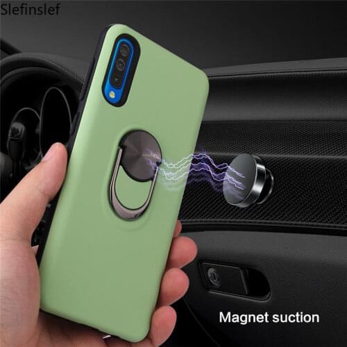Car Holder CD Plating Loop Finger Ring Built-in Kickstand Shockproof case for Samsung Galaxy A20 A30 A40 A50 A60 A70 A80 A90