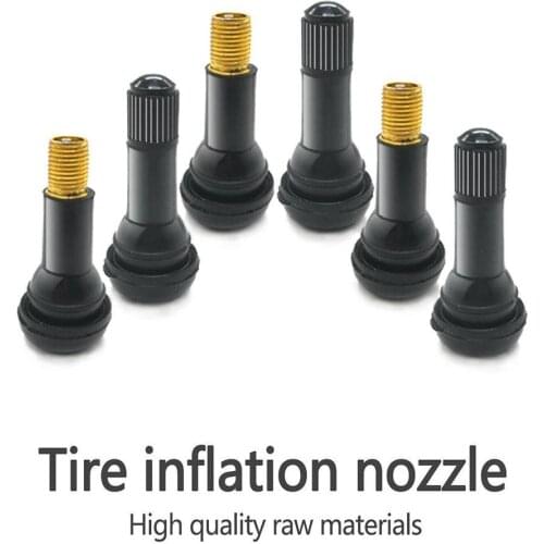 Aluminum Alloy Car Vacuum Tire Valve Tubeless Car Valve Nozzle In Stock Car Vacuum Tire Nozzle Rubber Tubeless With Dust Cover