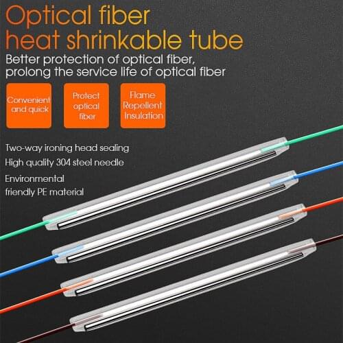 Free Shipping 1000pcs/lot 45m 60mm Fiber Optic Fusion Protection Splice Sleeves Heat Shrink Tube Fiber Optic Hot Melt Tube