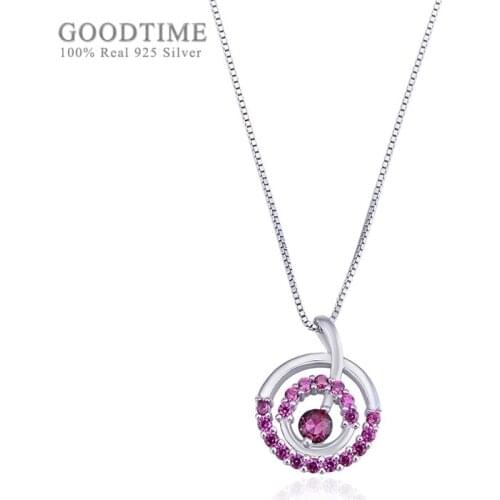 Noble Women Pure 925 Sterling Silver Necklace Rose Gold Color Zircon Pendant Necklaces Chain Jewelry Accessory For Dress Up