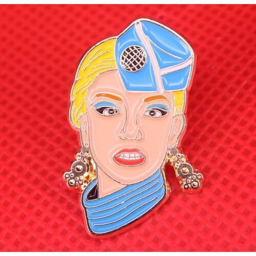 Britney enamel pin music brooch trendy stewardess uniform badge pop culture pins art jewelry gift women shirts jackets accessory
