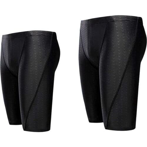 2 Pcs Quick Dry Swim Jammers for Men, Shark Grain Men Swim Trunks Swimsuit Bathing Suits, XL & XXXL