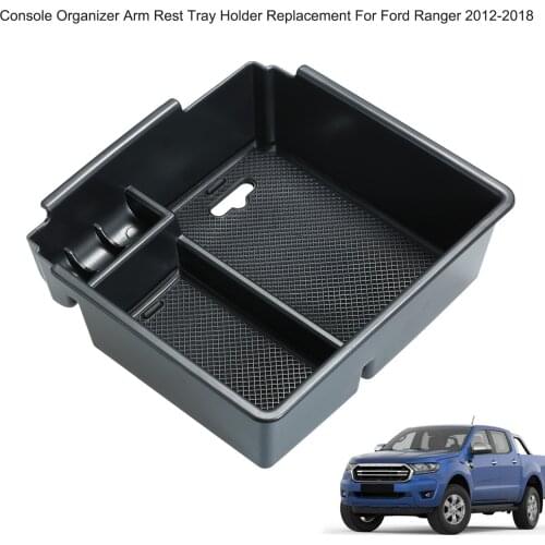 Car Central Armrest Storage Box Console Organizer Arm Rest Tray Holder Replacement For Ford Ranger 2012-2018