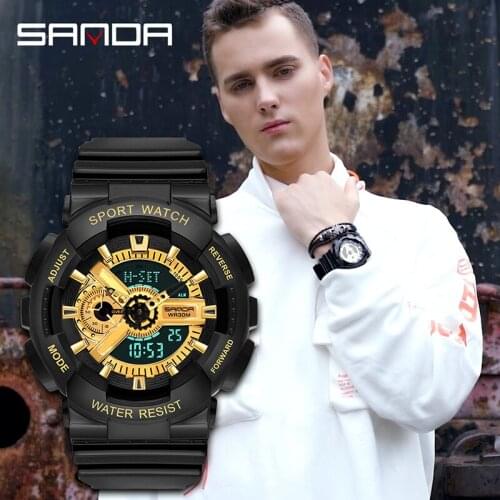 BASID Men Sports Watches Multifunction Fashion Quartz Electronic Clock Top Brand Luxury Army Digital Waterproof Male Watch Gifts