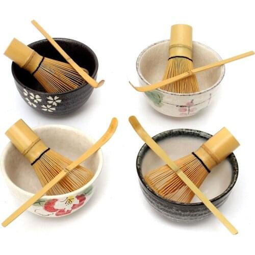Tea Ceremony Matcha Ceramic Tea Bowl Bamboo Tea Scoop Matcha Whisk Japanese Teawarekung Fu Tea Set Tea Set Porcelain Matcha Bowl