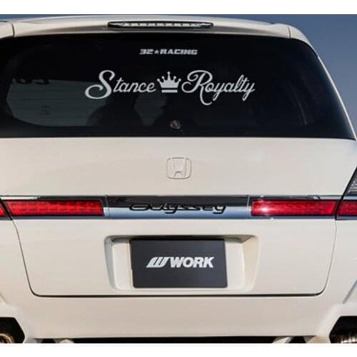 Black/Silver Stance Royalty Car Sticker Crown Pattern Vinyl Car Stickers Art Decor Bumper Window Decal S083