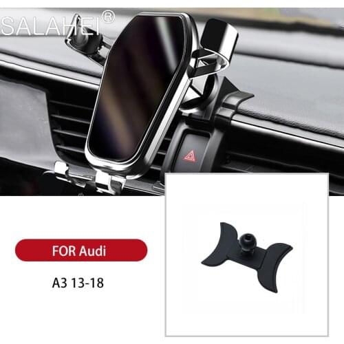 Gravity Car Mobile Phone Holder Bracket For Audi A3 2013-2018 Air Vent Clip Mount No Magnetic Smart Phone GPS Stand Accessories