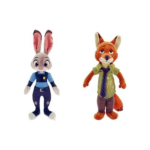 Disney Caroon Movie Zootopia/Zootropolis Characters Judy Hopps Nick Wilde Plush toy Soft Stuffed Animal Doll Kids Playmate