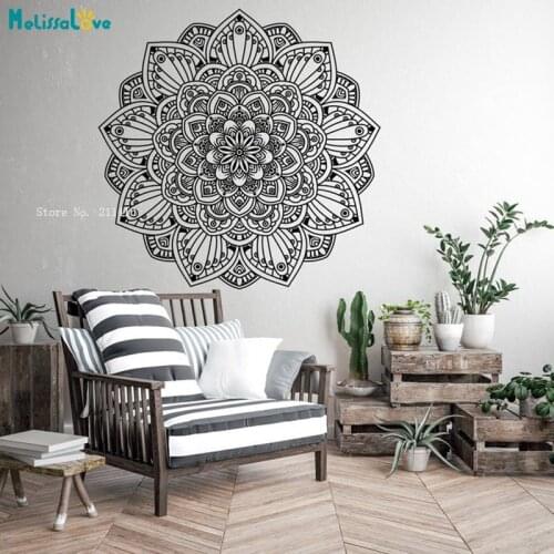 Exquisite Mandala Vinyl Wall Sticker Boho Bohemian Provence Cozy Vinyl Decor Ideas Home Art Murals New Design Removable YT6229