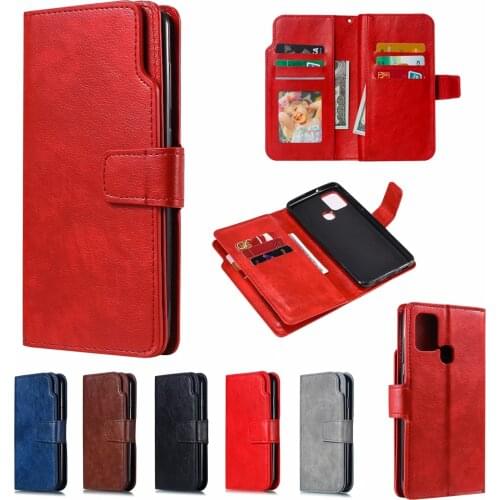 Leather nine card Case For Samsung A10 A12 A20 A21 A30 A31 A32 A40 A41 A42 A50 A51 A52 A70 A71 A21s Flip Wallet Cover Cases