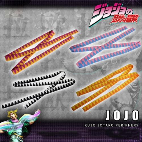 Cool Japanese JoJos Bizarre Adventure JOJO Headband Anime Cosplay Props Head Band Ribbon Hair Accessory Headwear Gift Halloween