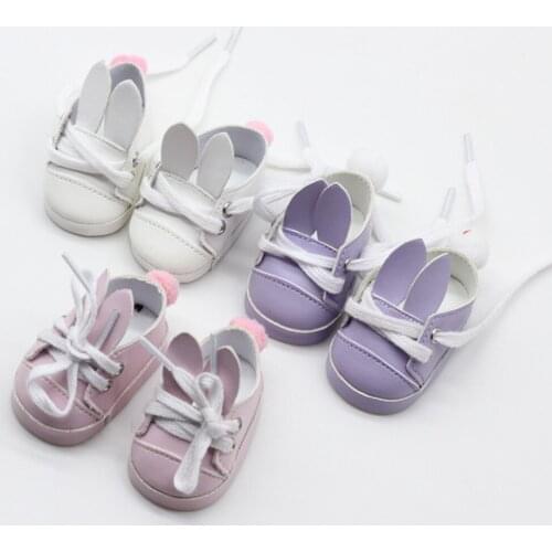 6.3cm*3cm dolls shoes Rabbit ear flats shoes for dolls fits 1/4 bjd dolls and 40cm salon dolls Accessories