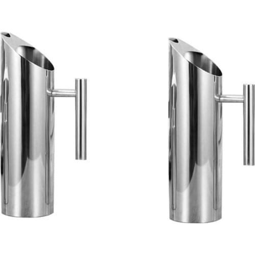 2 Pcs Stainless Steel Water Pitcher with Ice Guard Tea Pot Kettle Jug Cold Beverages Juice Pot Ktv Bar Accessories, 1L & 1.5L
