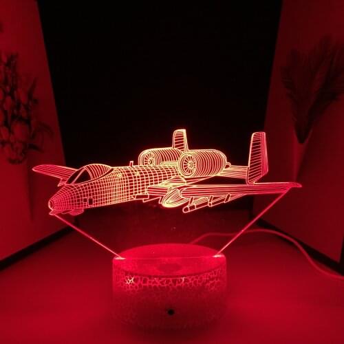 Combat Jet Aircraft Model LED Night Light Multiple Color Changes With Remote Control Childrens Festival Birthday Gifts 3D Lamp