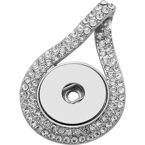 Fashion elegant Beauty crystal Drop pendant snap necklace 60cm chain fit 18mm snap buttons snap jewelry wholesale XL0204