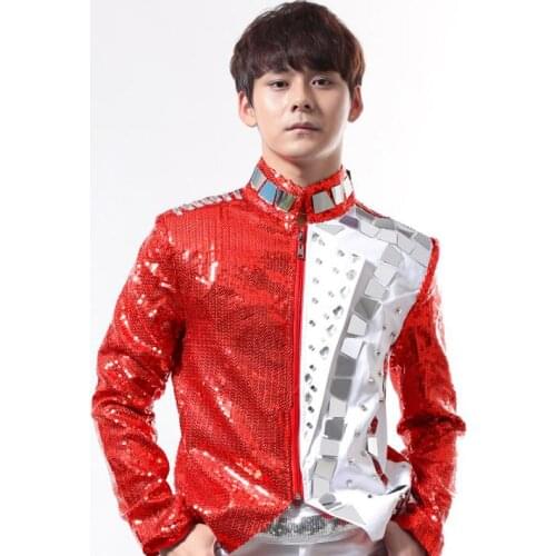 Fashion men suits designs lens rivets homme terno stage costumes for singers men red sequin blazer dance clothes jacket punk