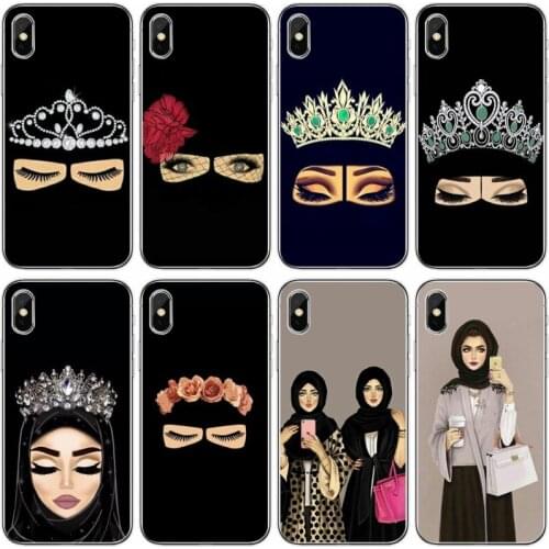 For iPhone 6 7 8 plus 5 5S 5C SE For iPhone X XS XR XS Max Muslim Islamic Gril Eyes Arabic Hijab Girl Soft Silicone Phone Case
