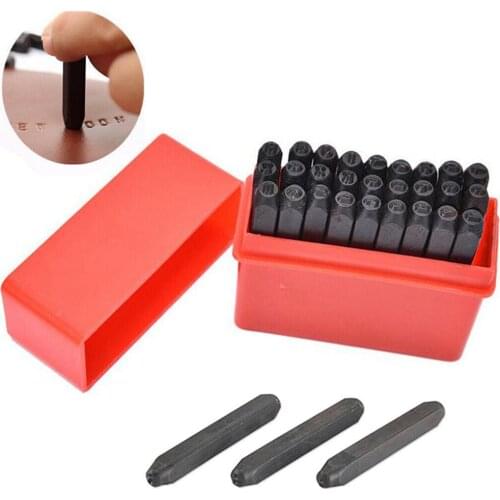 Aluminum Number & Capital Letter Stamp Punch Set Imprints Wood Stamped Code Number English Alphabet Symbol