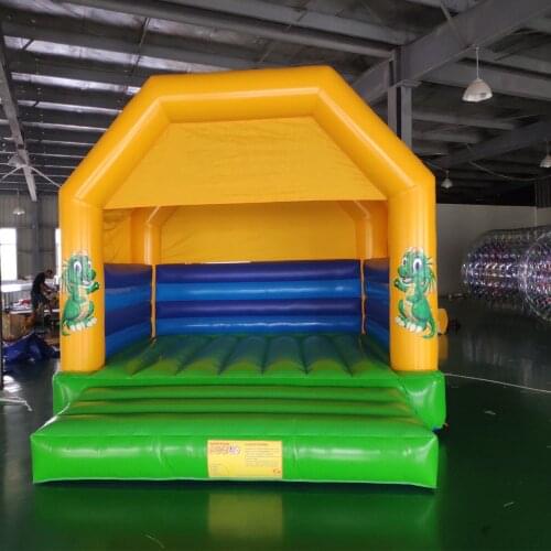 Simple style inflatable bouncy house jumping trampoline for kids‘ birthday present