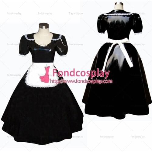 Sexy Sissy Maid Gothic Lolita Punk Black Pvc Dress Cosplay Costume Tailor-made[G304]