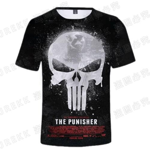 2021 New Summer Punisher 3D T shirt Men Women Children Fashion Streetwear Boy Girl Kids Short Sleeve Print T-shirt Cool Tops Tee