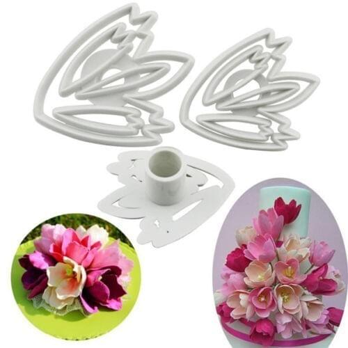 New Design Tulip Flower Fondant Cake Cookie Decor Plunger Cutter DIY Mold Set Tool DIY Gift