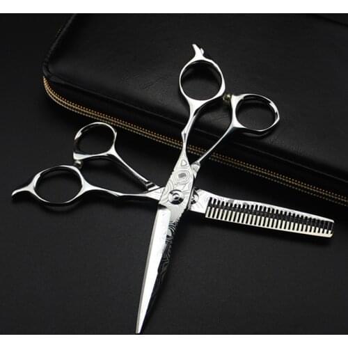 Professional 6 '' Damascus steel hair scissors haircut scissor makeup thinning barber makas cutting shears hairdresser scissors