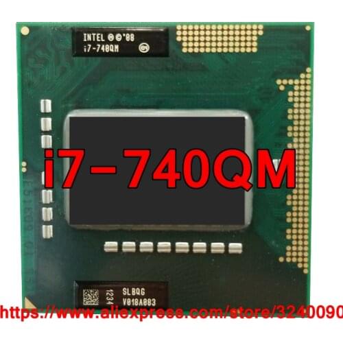 Original lntel Core i7 740QM 1.73GHz-2.93Ghz i7-740QM Quad-Core i7 740Q PGA988 SLBQG Mobile CPU Laptop processor free shipping