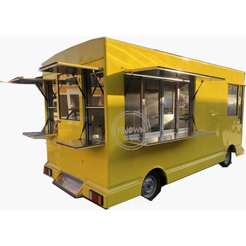 4.2m Length Electric Food Truck Mobile Kitchen Catering Trailer Coffee Bubble Tea Ice Cream Food Cart for Sale