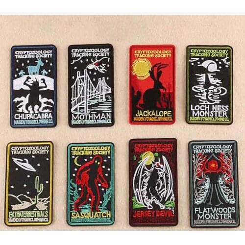 Rectangel UFO Mysterious Iron on Embroidered Cloth Patches For Girls Boys Man Woman