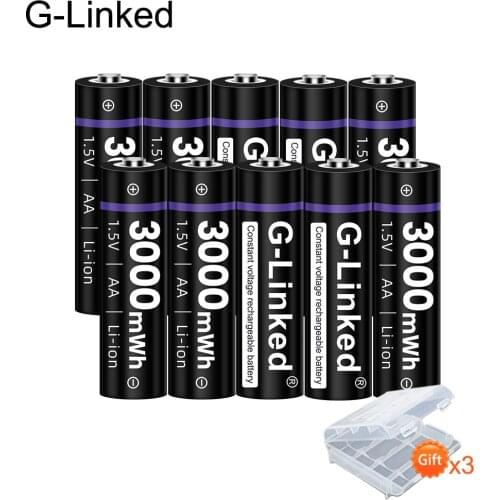 10pcs 1.5V AA Rechargeable Battery 3000mWh Lithium Li-ion 1.5v Batteries aa battery 2a batteria ion for Gamepad Mouse