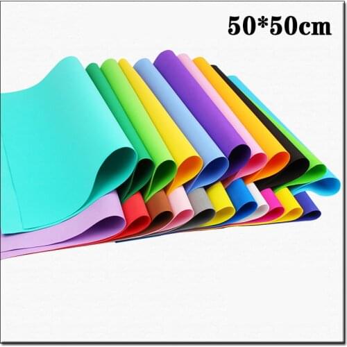 10 pcs Color sponge paper 50*50cm thick Manual DIY puzzle material kindergarten rubber plastic 0.8mm large sheet of foam paper