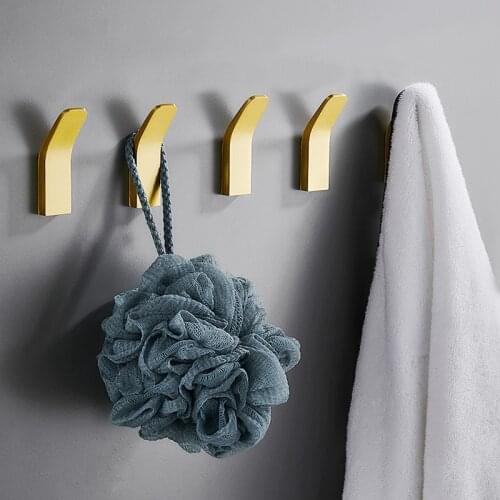 3-10 PCS Heavy Duty Bathroom Towel Robe Hooks Gold Black Wihte Bedroom Hat Bag Coat Clothes Hook Wall Hanger Self-adhesive