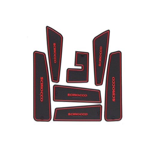 3D Rubber Mat Non-slip Mat Interior Cup Pad Door Groove Mat Smabee 7pcs/set For Volkswagen Scirocco 2009 - 2016,Car Accessories