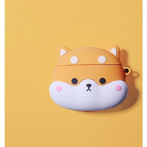 3D Cute cartoon Welsh Corgi Silicone Earphones wireless Head Cases For Apple Airpods 1 2 Airpods Pro Funny Earphone Case