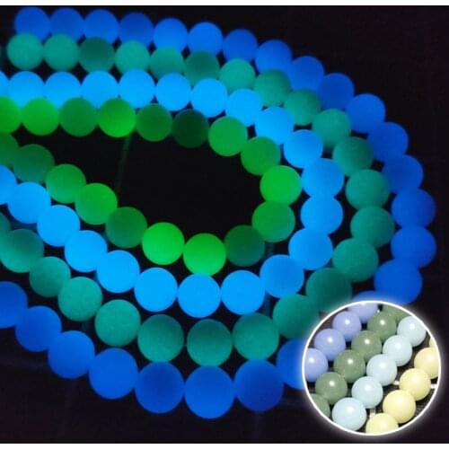 6/8/10mm 4 Color Natural Stone Luminous Glowing In The Dark Round Loose Beads for Jewelry Making DIY Bracelet Women Yoga Jewelry