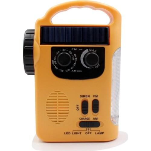 Emergency Charger Hand Crank Generator powered by solar light/Dynamo Powered FM/AM Radio Phones Chargers LED Flashlight