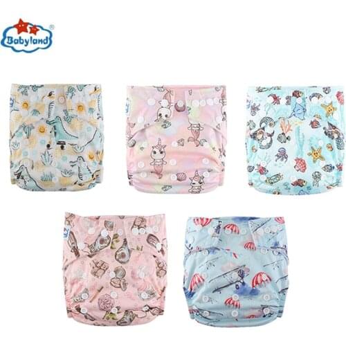 Babyland Pocket Diapers 12PCS Baby Nappy Adjustable Baby Diaper Covers+ 12PCS Microfiber Inserts Diaper Absorbents Nappy Pads