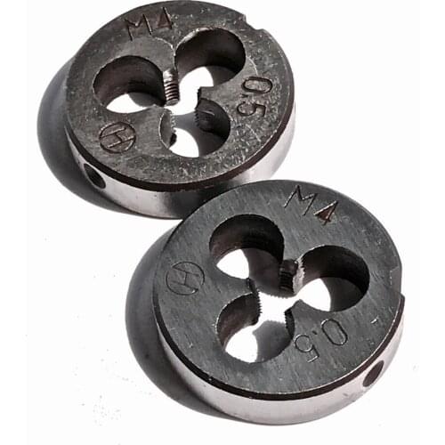 Free shipping of 2PCS 9SiCr made manual dies M4 right hand manual dies for DIY steel iron aluminum workpiece outer threads maker