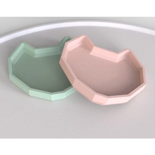 Concrete Tray mold Cement Cat Shape Design for Storage Plate silicone Mold Home furnishing Accessories DIY Tray Molds