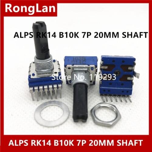 RK14 Double potentiometer The Japanese ALPS CVV2X21M 103B 203B 104B B10K B20K B100K 7 feet long handle 20mm-10PCS