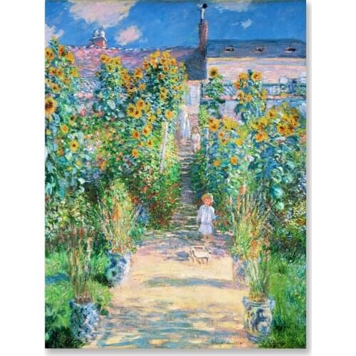Paintings Canvas Painting The Artists Garden Poster and Print Wall Art Picture Kids Room Home Decor Monet Genre Painting