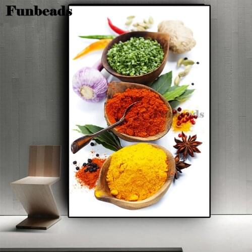Grains Spices Peppers Spoon Diamond Painting DIY Diamond Embroidery Cross Stitch Handmade Gift Diamond Needlework 5d art FF738