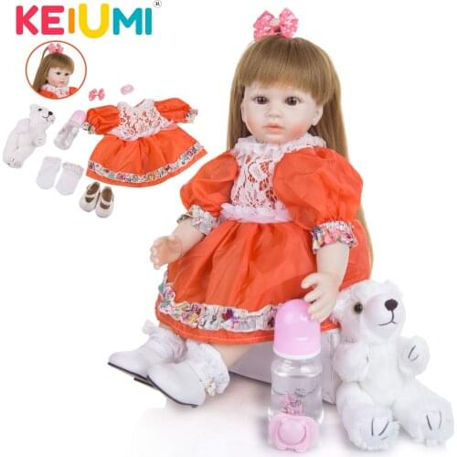 KEIUMI New Arrival Princess Reborn Baby Dolls 19 Inch Silicone Bebe Reborn Dolls Toy Toddler Gift Childrens Birthday Present
