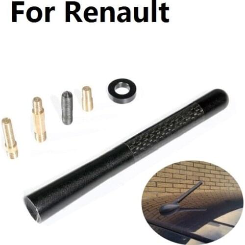 Short Radio Fiber Car Carbon Antenna 12cm Screw Aluminum For Renault Kwid Laguna Latitude Logan Megane Megane Rs Safrane Sandero