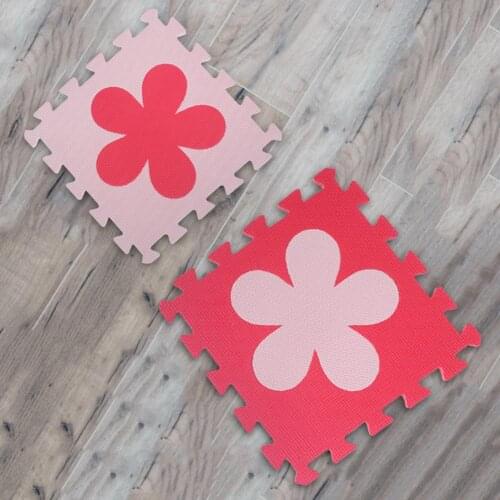 10pcs Carpet EVA Foam Puzzle Mats Sufficient Durability and Toughness Kids Floor Baby Play Crawling Mats Red Pink
